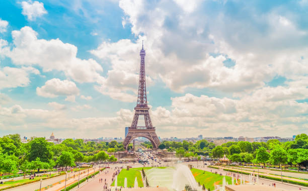 istock eiffel tour and from Trocadero, Paris 1176211224