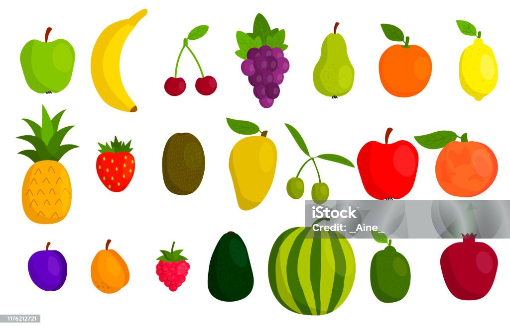 Votación de ahora en adelante Buque de guerra Ilustración de Bonitas Frutas De Dibujos Animados En Estilo Plano Aisladas  Sobre Fondo Blanco Iconos Ilustración Vectorial y más Vectores Libres de  Derechos de Fruta - iStock