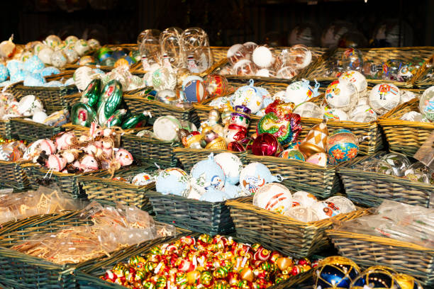 istock Christmas market kiosk details 1176216315