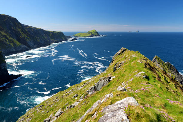 istock Amazing wave lashed Kerry Cliffs, the most spectacular cliffs in County Kerry, Ireland. Tourist attractions on famous Ring of Kerry route. 1176216482