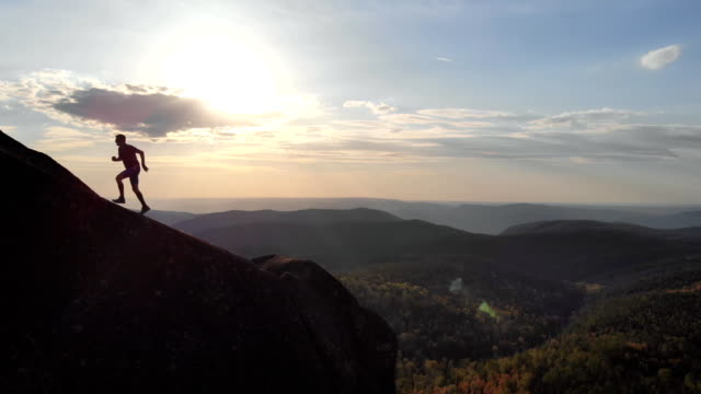 Skyrunner on the ridge at sunset.