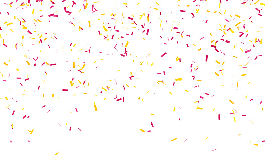 Paper Confetti Falling Falling On White Background Stock Photo - Download  Image Now - Confetti, White Background, Multi Colored - iStock