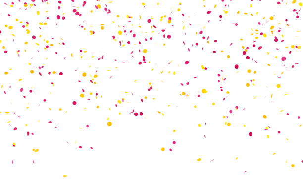 Circular Paper Confetti Falling On White Background Stock Photo - Download  Image Now - iStock