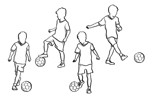 Negro esquema dibujo fútbol silueta deporte blanco dibujos bola bolas gratis deportes fútbol balón Rugby dibujar Balon Soccerball para colorear páginas dibujos aprontando Soccor vector gratis