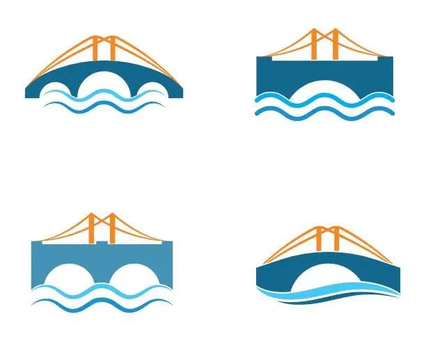 Vector illustration of bridge Logo Template vector icon illustration