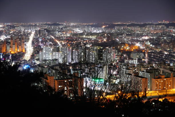 istock Night view of Gwangju in Korea 1176248135