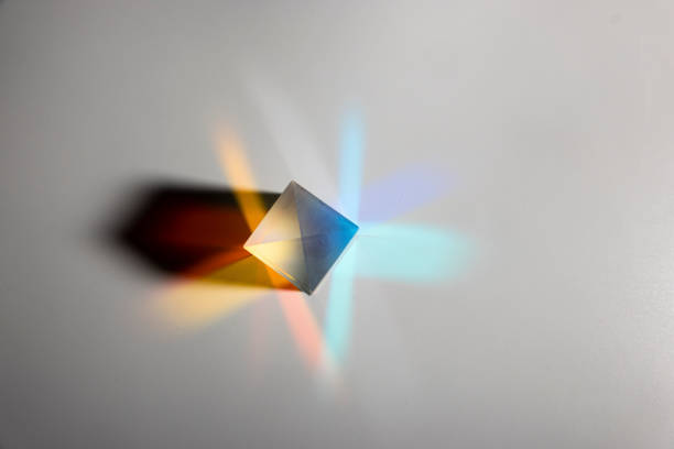 light go through three prisms stock photo