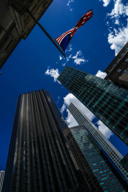 istock Trump Tower and Stars and Stripes 1176260427
