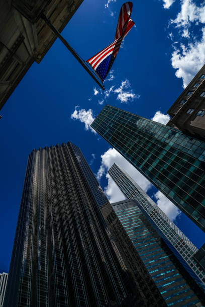 istock Trump Tower and Stars and Stripes 1176260448
