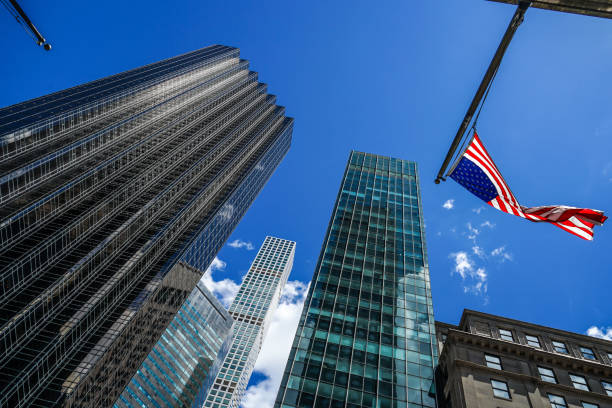 istock Trump Tower and Stars and Stripes 1176260472