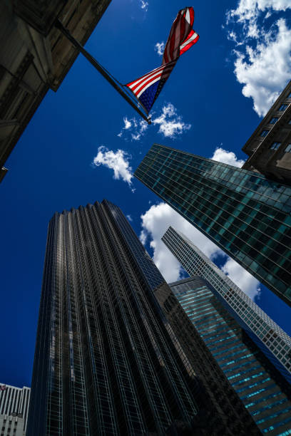 istock Trump Tower and Stars and Stripes 1176260505