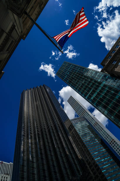 istock Trump Tower and Stars and Stripes 1176260518