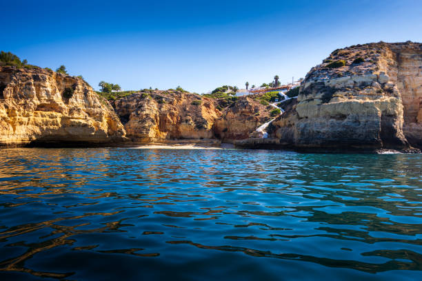 Paradise Beach surrounded by dramatic Algarve cliffs in Portugal