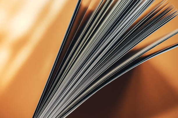 istock Beautiful new book on a orange background. Top view. 1176272136