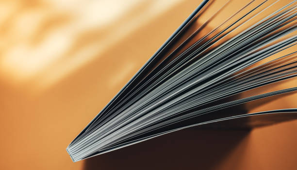 istock Beautiful new book on a orange background. Top view. 1176272191
