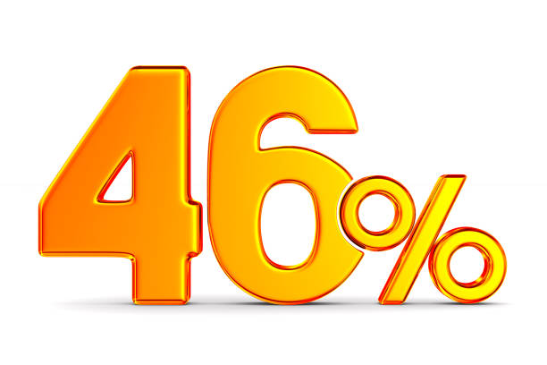 istock fourty six percent on white background. Isolated 3D illustration 1176273276