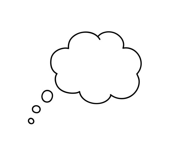 ilustraciones, imágenes clip art, dibujos animados e iconos de stock de piense en burbujas aisladas sobre fondo blanco. - thinking