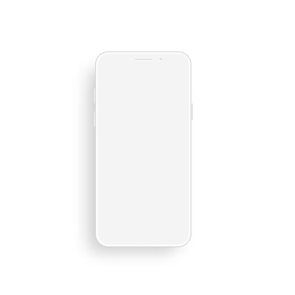 Vector clay smart phone mockup. Front view.