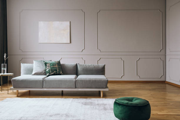istock Elegant living room interior with comfortable sofa, real photo 1176275668