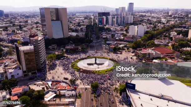 An Antoabortion Demonstration At The Minerva Monument In Guadalajara Jalisco Mexico By The National Front For The Family Stock Photo - Download Image Now