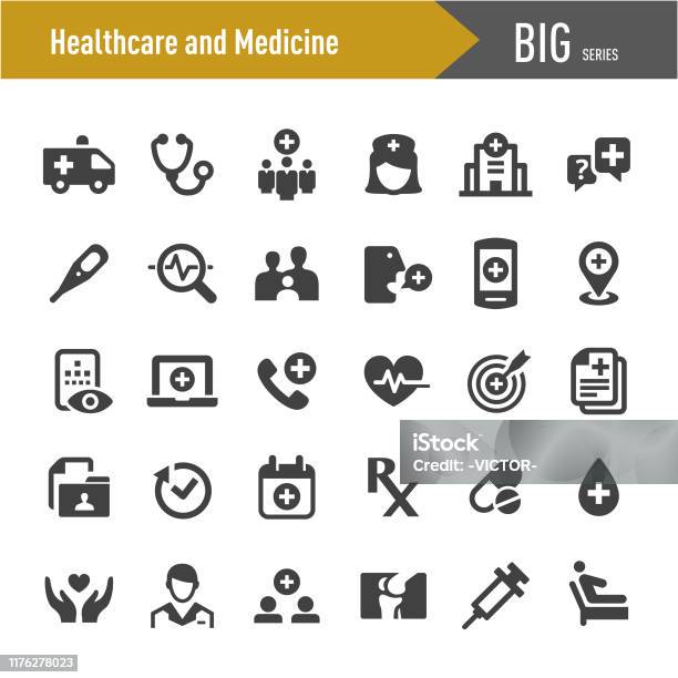 Healthcare And Medicine Icon Big Series Stock Illustration - Download Image Now - Icon, Healthcare And Medicine, Medical Exam