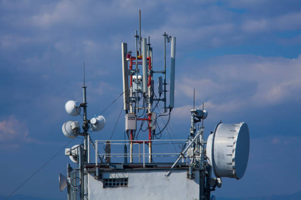 istock building with radio antenna for transmitting signal 1176281690