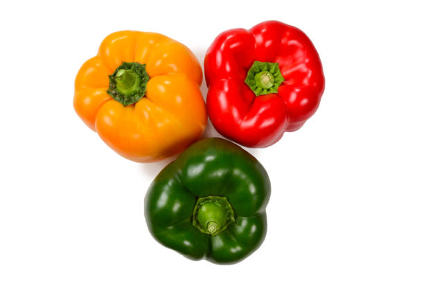 istock Group of bell peppers isolated on white background. 1176293849