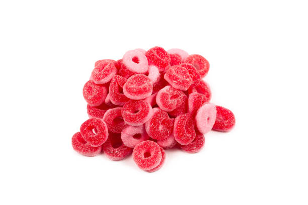 istock Jelly rings isolated on white background. Pink rings. 1176293939