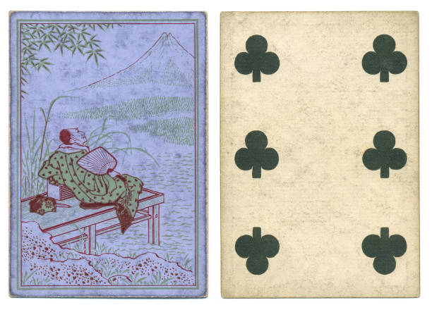 istock Antique playing card Japanese Mount Fuji 1176294458