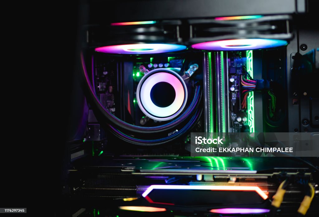 Omvendt Øjeblik Forkert Case Mod Concept With Cpu Liquid Cooling System Motherboard Case Led Kit  And Rgb Fan Stock Photo - Download Image Now - iStock