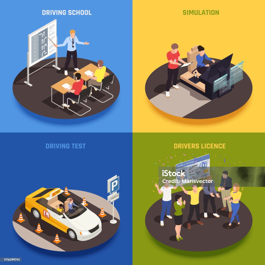 Drive Course Background Driving Course Design Concept Stock Illustration - Download Image Now ...
