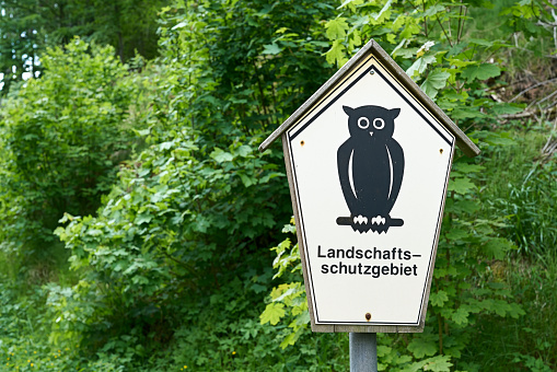 Sign on a hiking trail in Thuringia with the inscription 