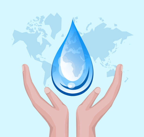 istock world water day with hand holding drop on world map and blue background 1176306000