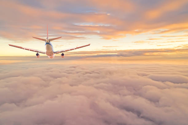 istock Passenger airplane on the clouds background. Flight in stratosphere. 1176307342