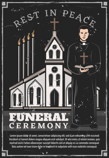 장례식,교회 사제 - bad habit illustrations stock illustrations