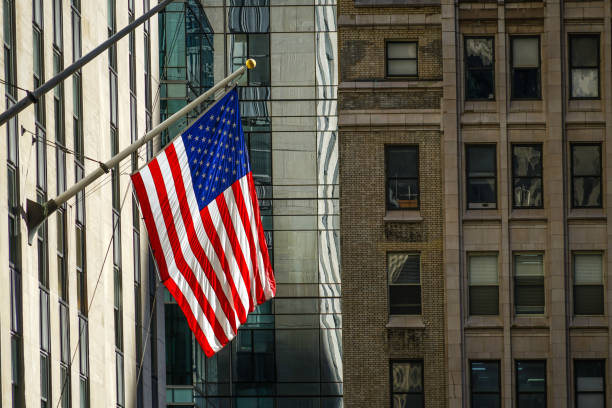 istock New York townscape and the Stars and Stripes 1176308347