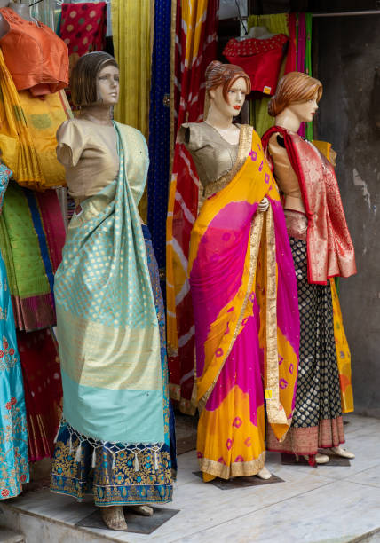 Indian fashion sari Taken In Delhi, 2019 india indian culture market clothing stock pictures, royalty-free photos & images