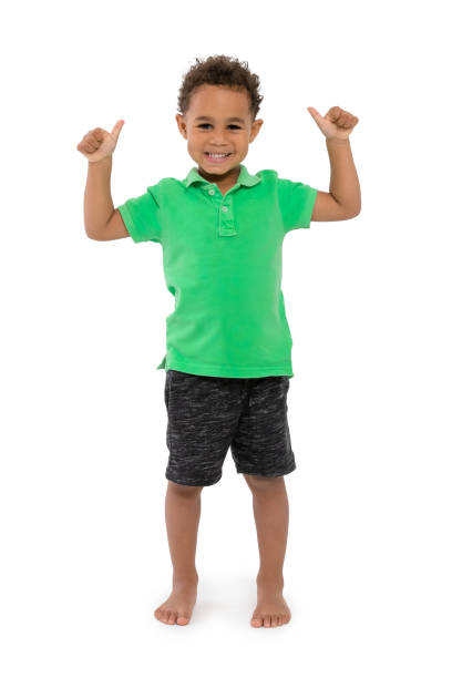 3d image of a model of a boy who launches an airplane and runs himself, spreading his arms like wings