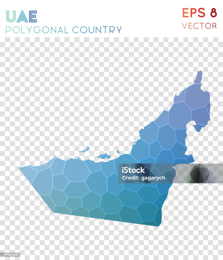 Digital Uae Map Rounded Uae Polygonal Map Mosaic Style Country Stock Illustration - Download ...