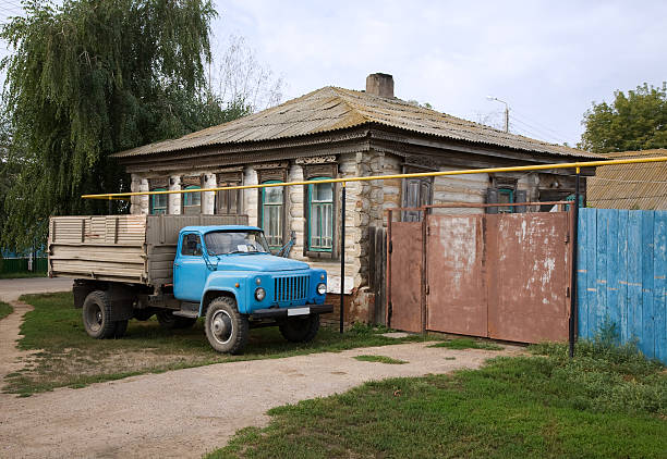istock Old house and truck in Uralsk 117631206