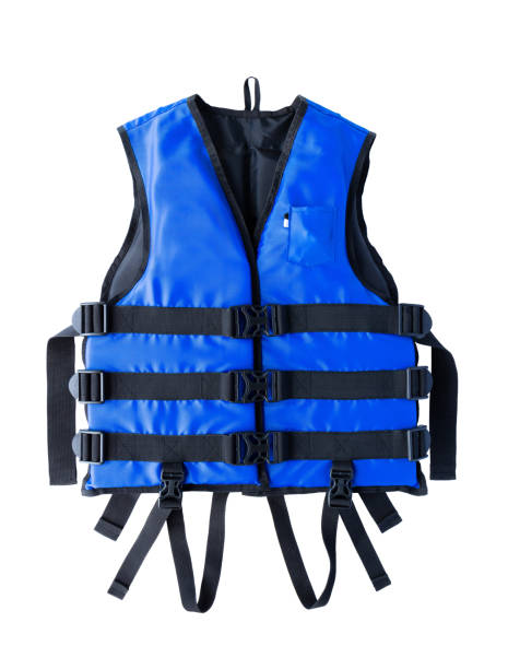 revestimento de vida azul - life jacket safety isolated sea - fotografias e filmes do acervo