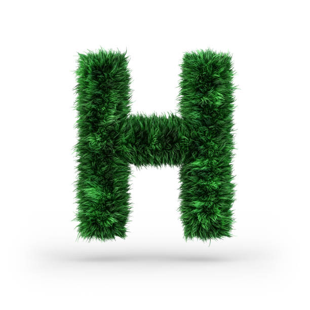 istock Uppercase green and ecology font. Letter H. 3D 1176313921
