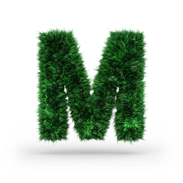 istock Uppercase green and ecology font. Letter M. 3D 1176313958