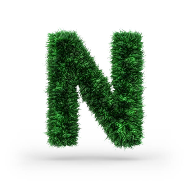 istock Uppercase green and ecology font. Letter N. 3D 1176313963