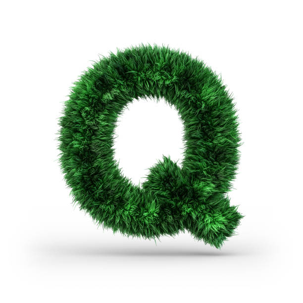 istock Uppercase green and ecology font. Letter Q. 3D 1176314131