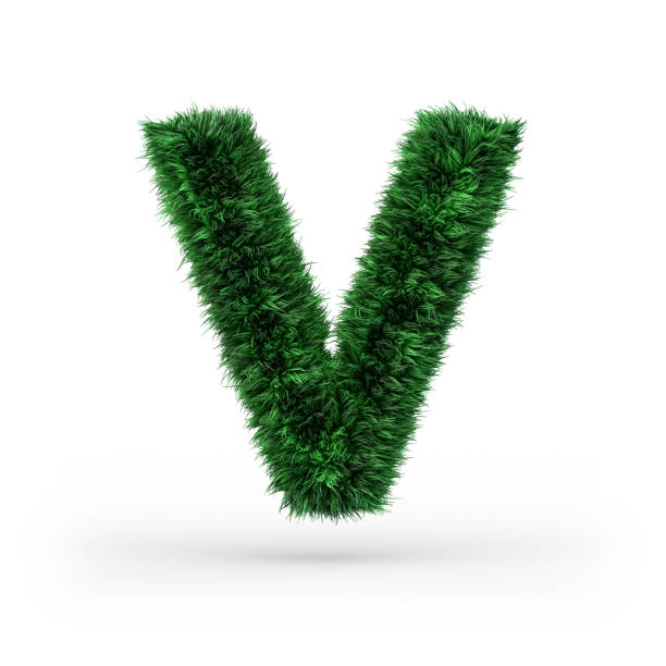 istock Uppercase green and ecology font. Letter V. 3D 1176314151
