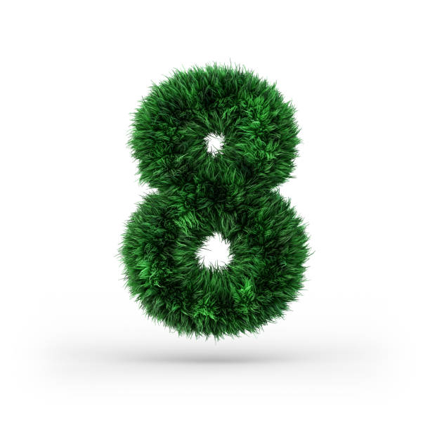 istock Uppercase green and ecology font. Digit eight. 3D 1176314189