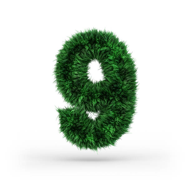 istock Uppercase green and ecology font. Digit nine. 3D 1176314207