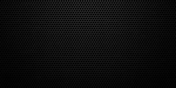 Black stainless steel hexagonal mesh background. 3d technological hexagonal illustration. Black stainless steel hexagonal mesh background. 3d technological hexagonal illustration. carbon fibre photos stock pictures, royalty-free photos & images