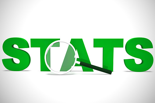 Stats concept icon mean statistics and numeric figures. A census computation or business intelligence - 3d illustration